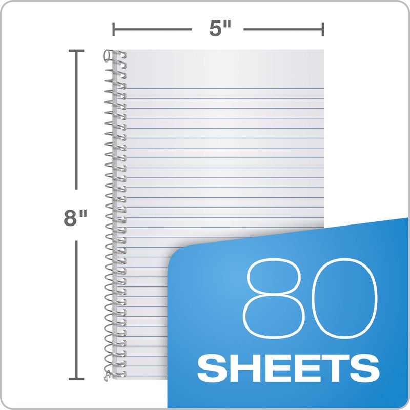 Ampad Single Wire Notebook, Recycled, Size 8x5, 1 Subject ,Green Cover, Narrow Ruled, Not 3 Hole Punched, 80 Sheets per Notebook (25-400R) - Image 3